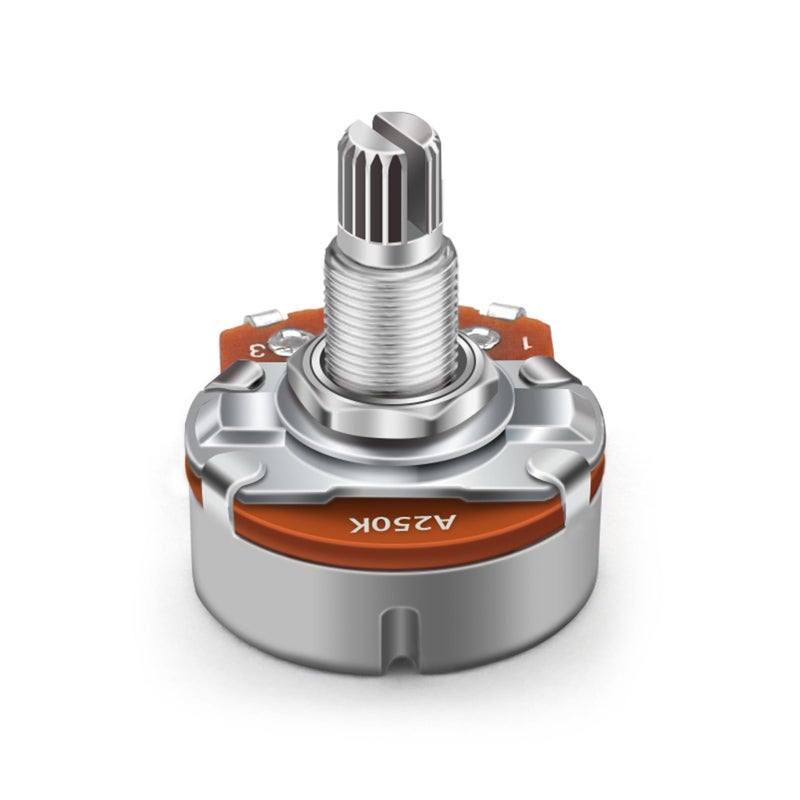 SAPHUE 4PCS A250K+B250K+A500K+B500K Push Pull Potentiometer Brass Metric Coarse 18-Spline Split Shaft Pots Audio Taper Potentiometers for Electric Guitar Bass,2T2V (250K&500K) - Image 4